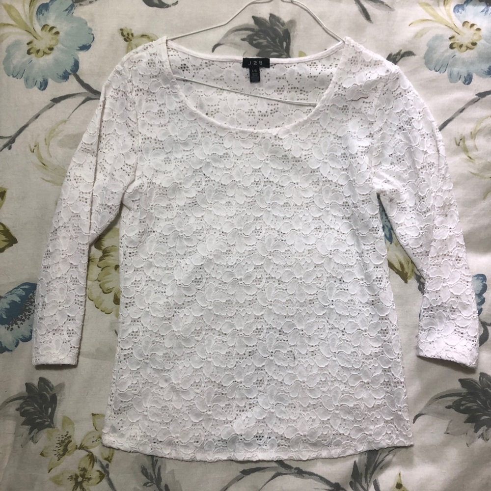 ¾ length sleeves Lace top